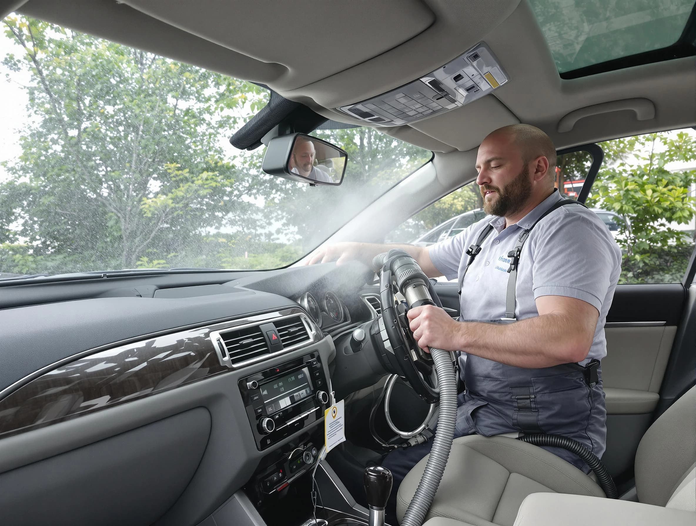 Butler Air Duct Cleaning specialist performing professional car duct cleaning in Butler