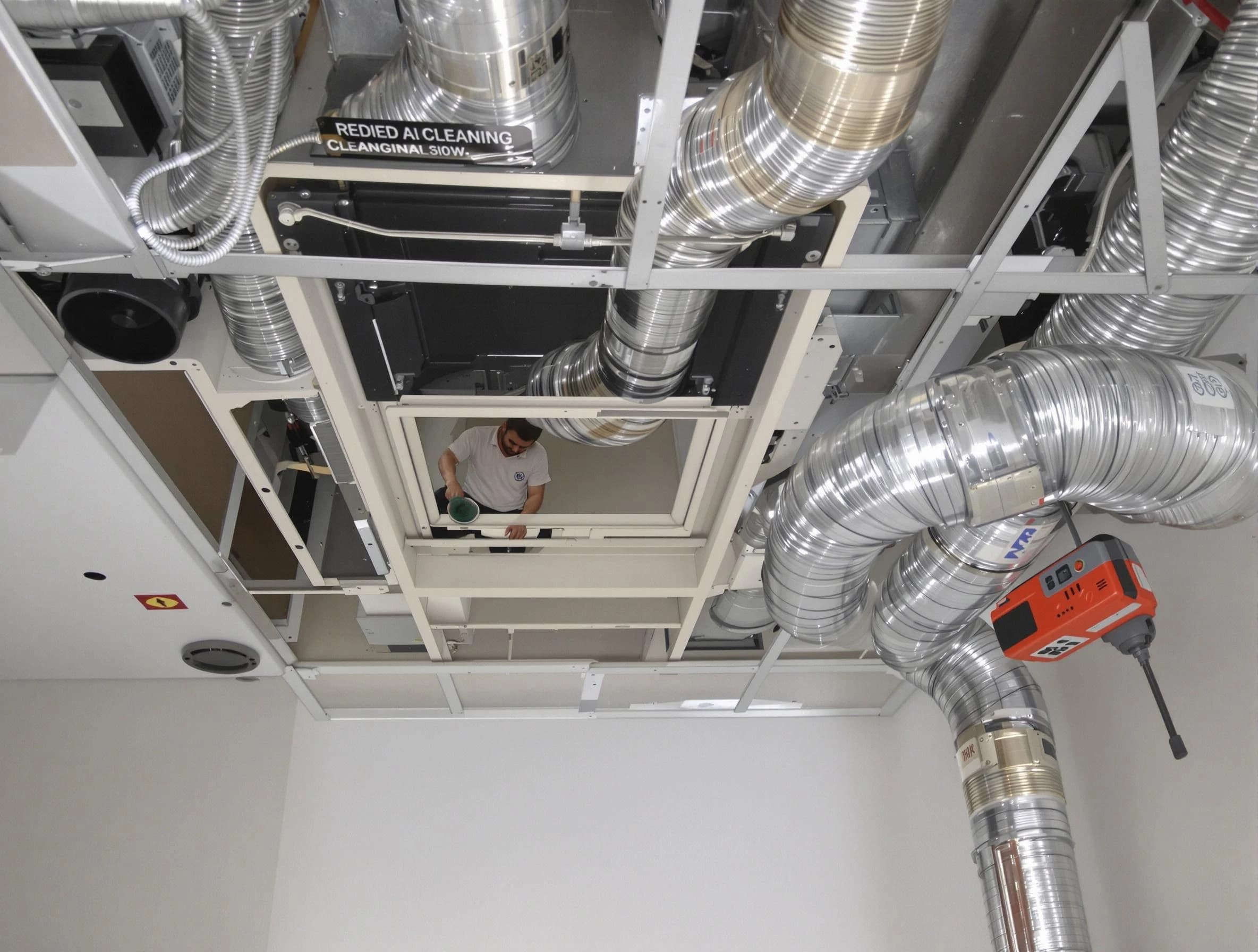 Butler Air Duct Cleaning technician performing detailed central duct system cleaning in Butler