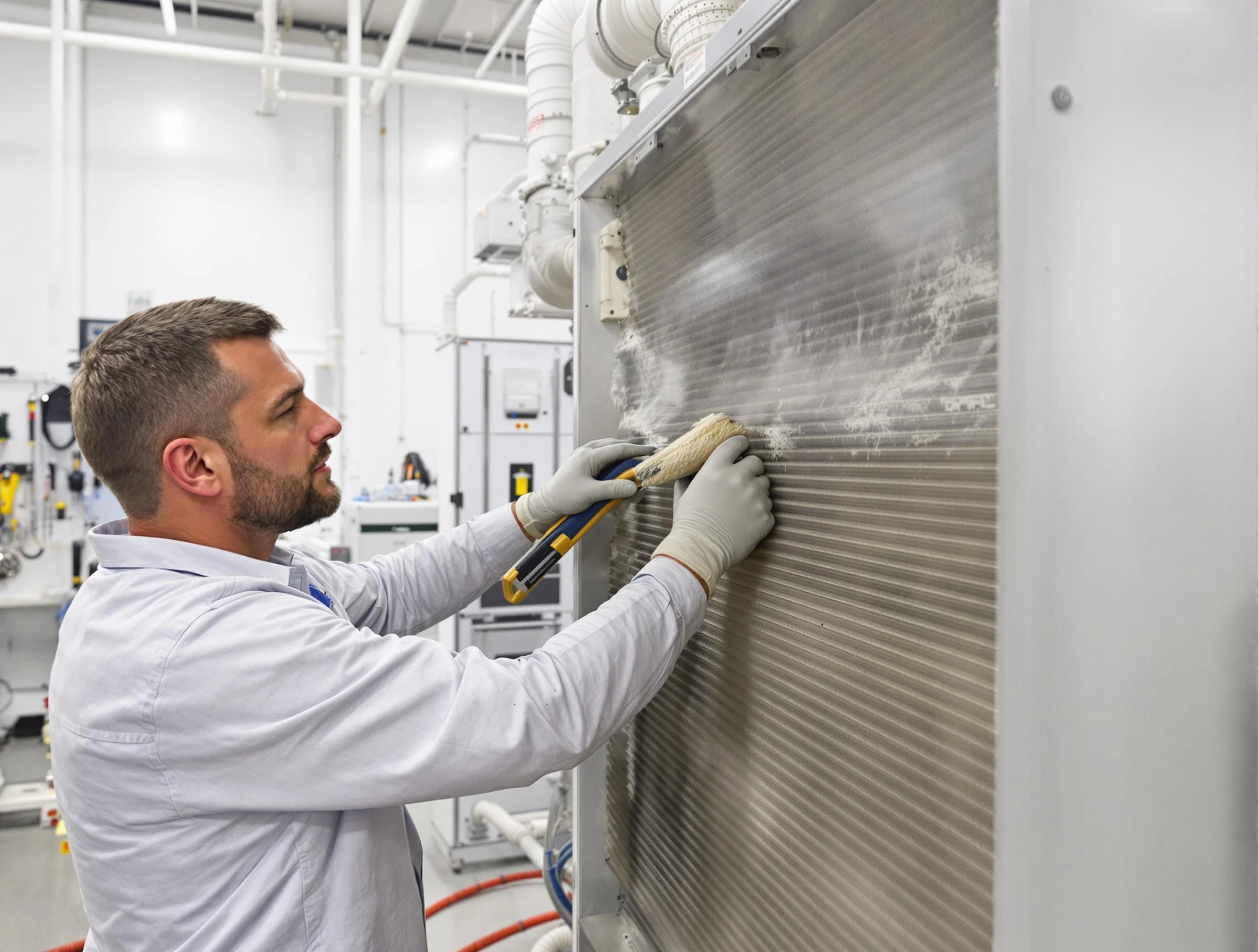 Butler Air Duct Cleaning technician performing precision commercial coil cleaning at a Butler business