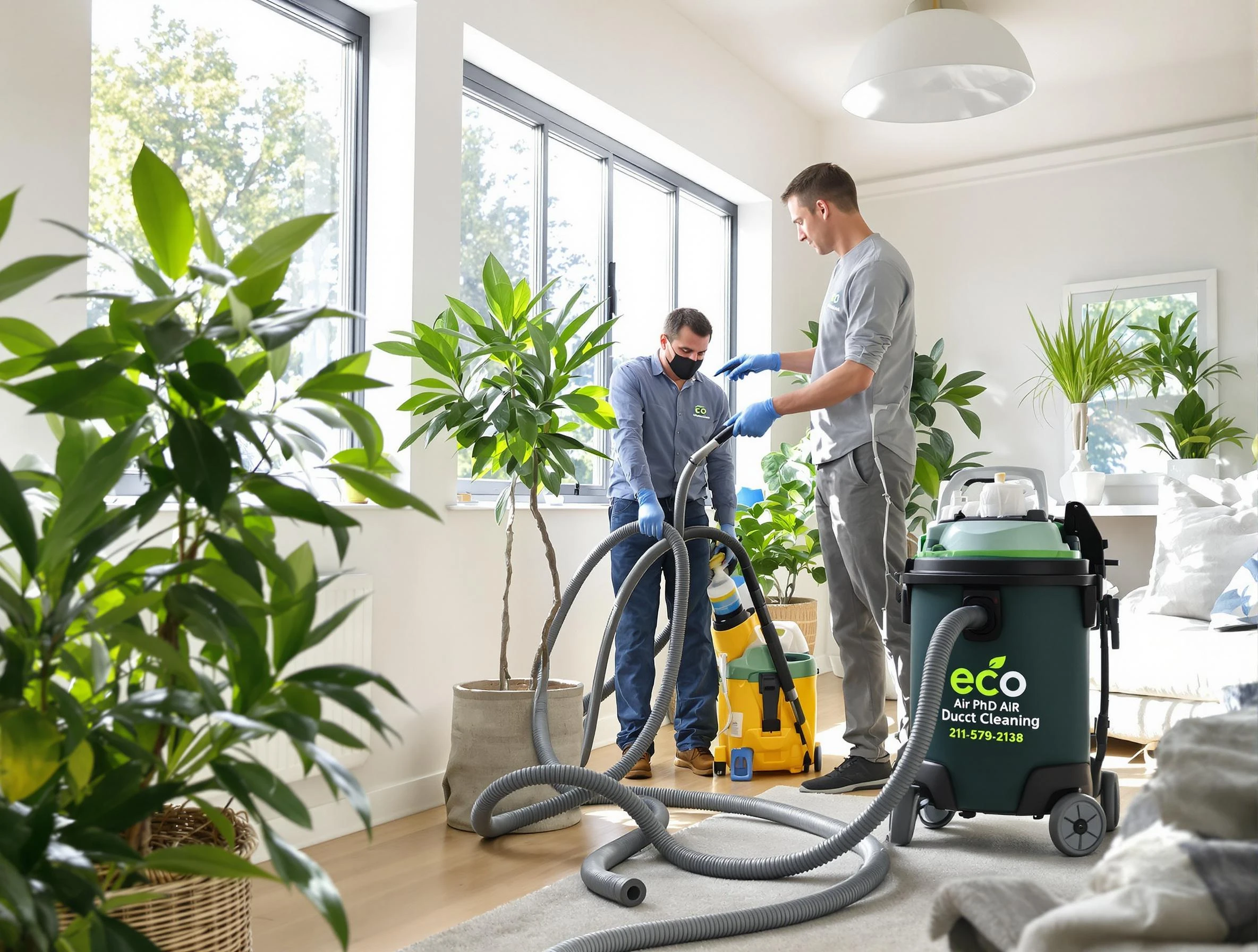 Butler Air Duct Cleaning technician performing eco-friendly duct cleaning using sustainable methods in Butler