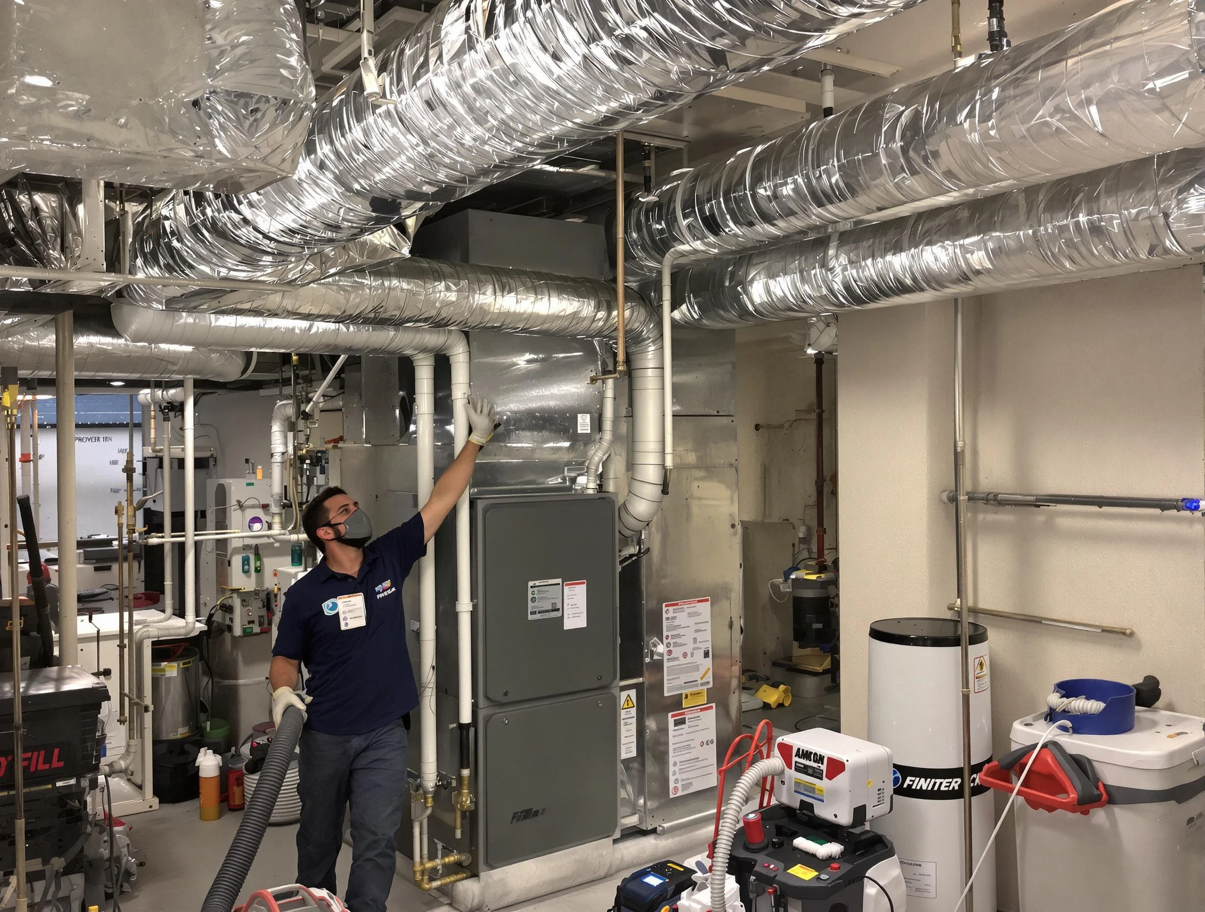 Butler Air Duct Cleaning specialist performing thorough furnace duct cleaning in a Butler residence