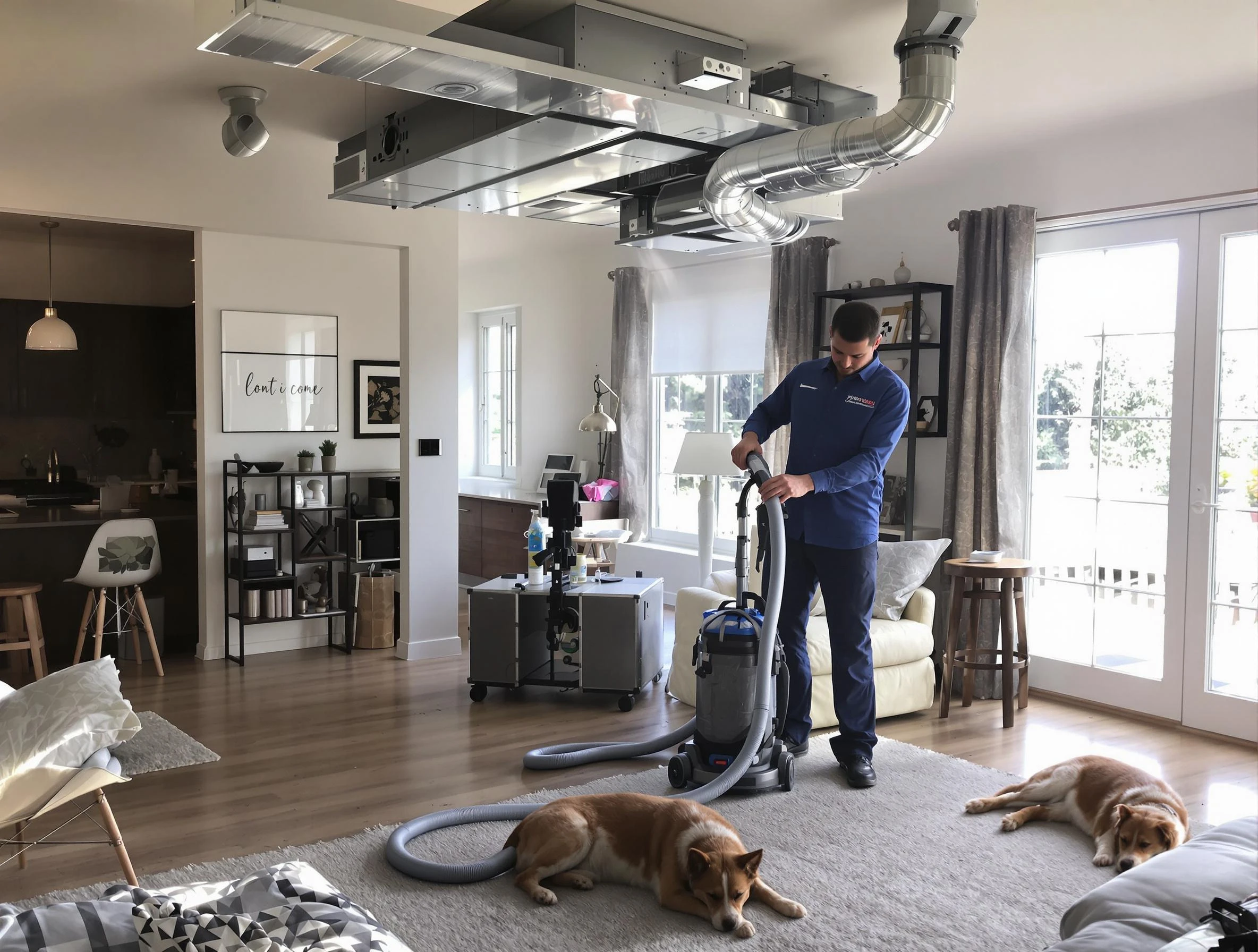 Butler Air Duct Cleaning technician performing detailed indoor duct cleaning for improved air quality in Butler