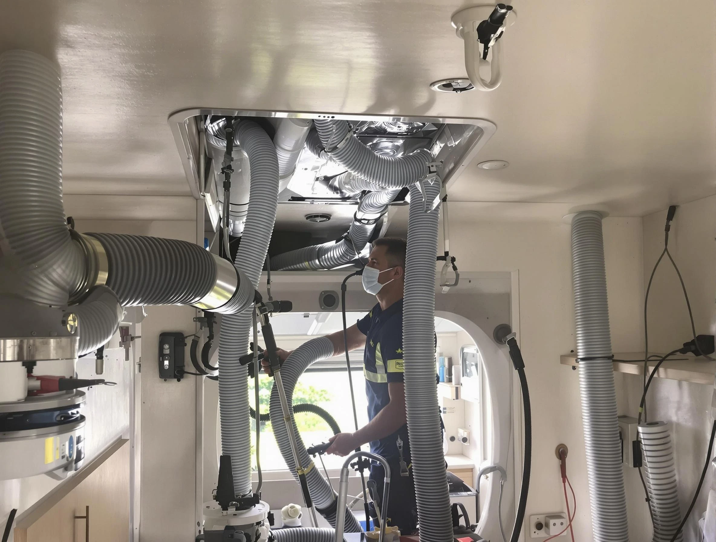 Butler Air Duct Cleaning specialist performing precise mobile home duct cleaning in Butler