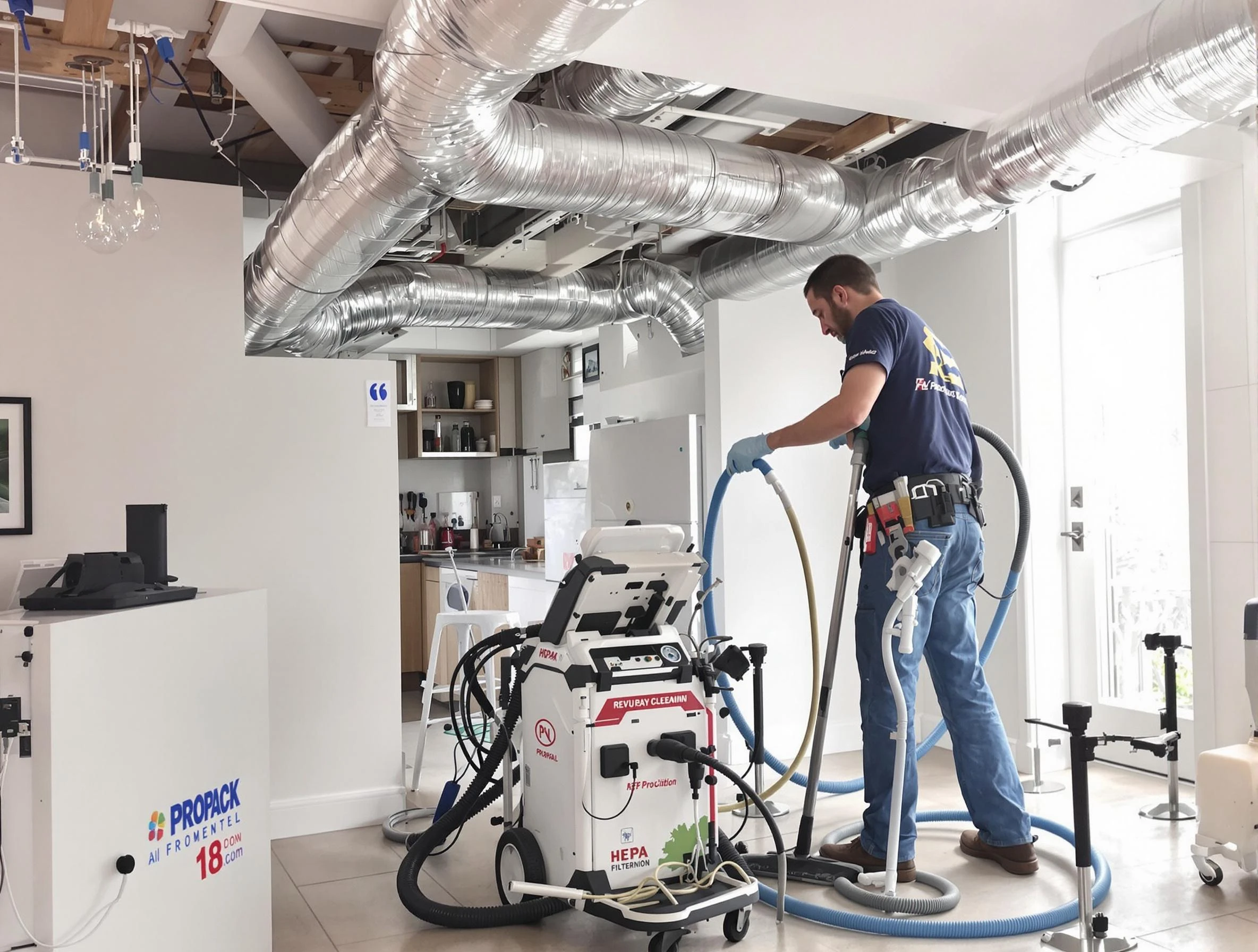 Butler Air Duct Cleaning technician performing advanced pure duct cleaning with specialized equipment in Butler